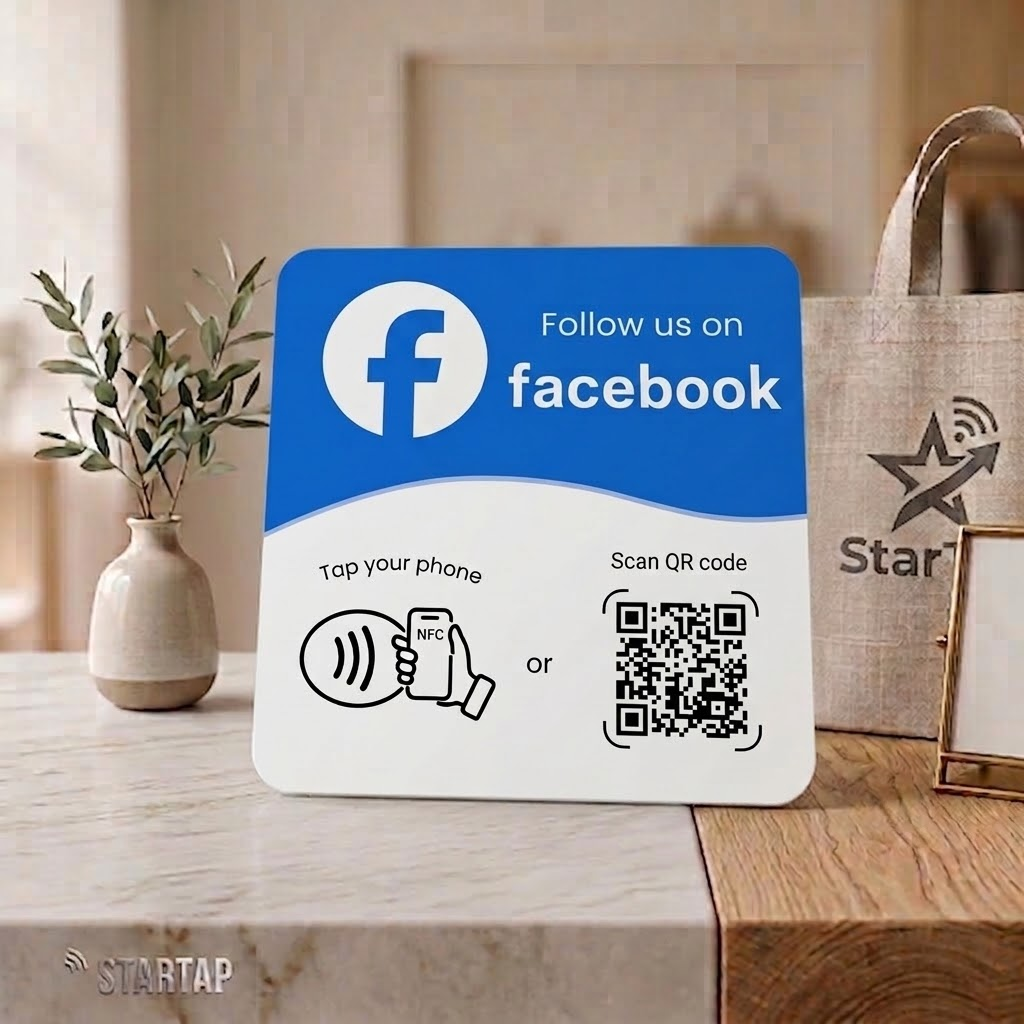 Placa NFC Adesiva Facebook
